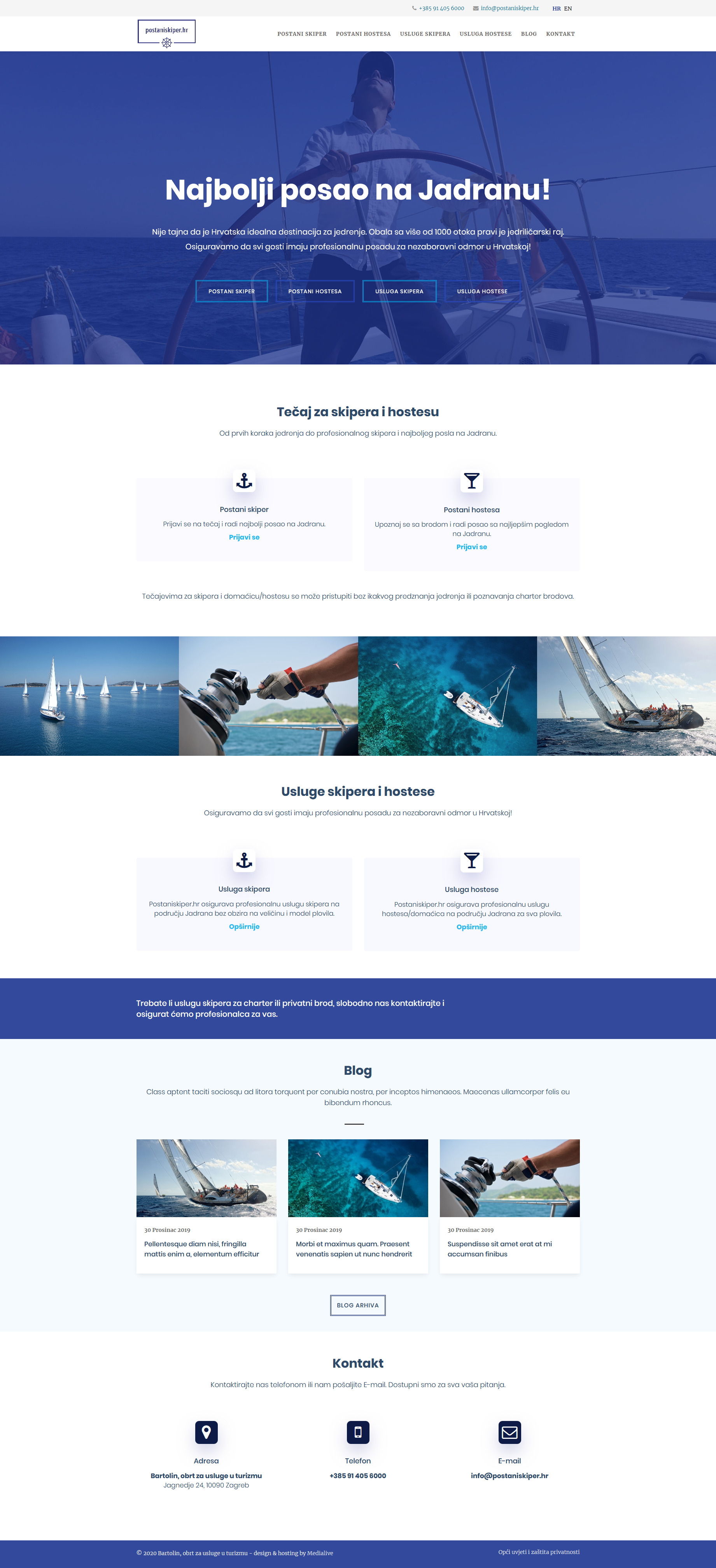 Medialive portfolio radova - Postani skiper web stranica