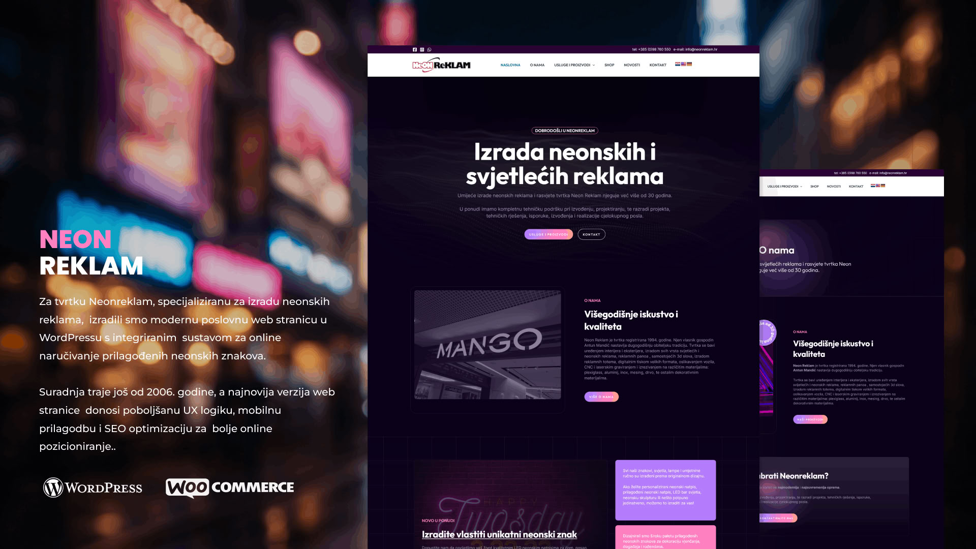 Izrada poslovne web stranice sa sustavom za online naručivanje – Neonreklam