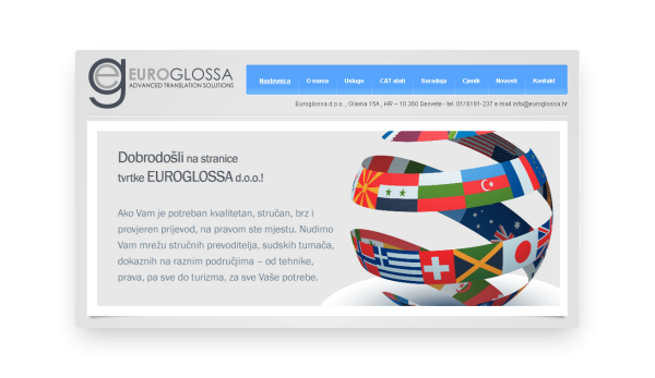  Izrada Joomla web stranice za prevoditeljsku agenciju Euroglossa