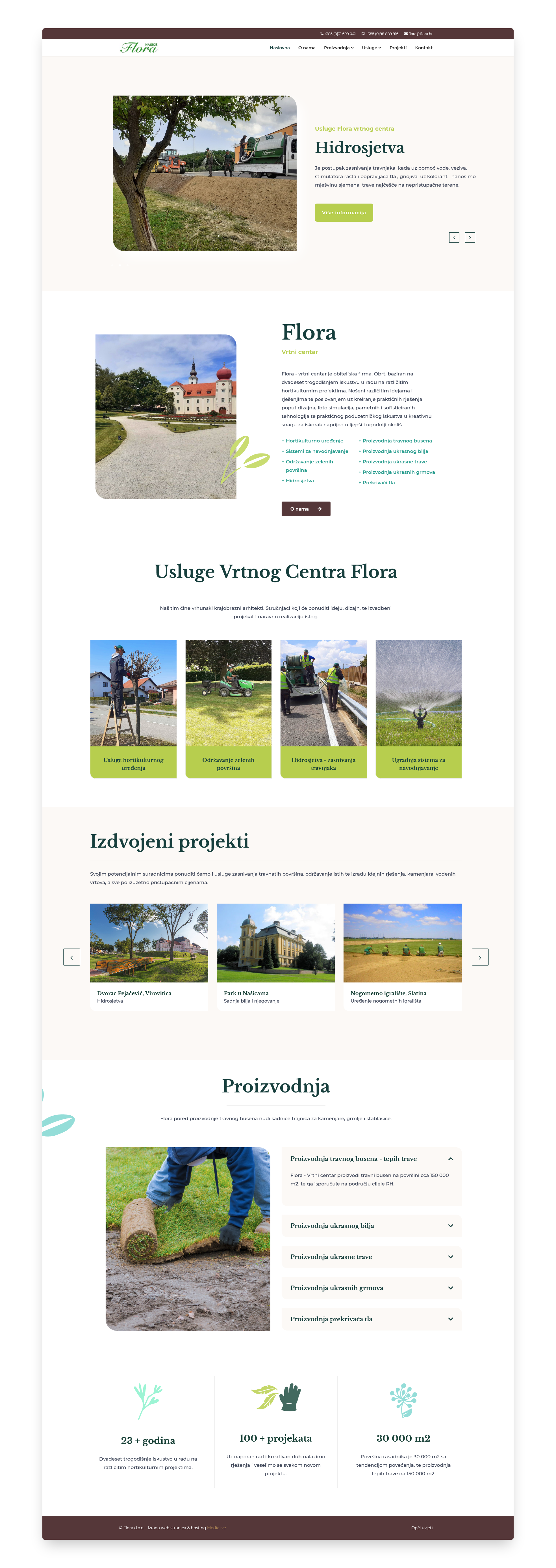 Izrada web stranice za hortikulturnu tvrtku – Flora Našice