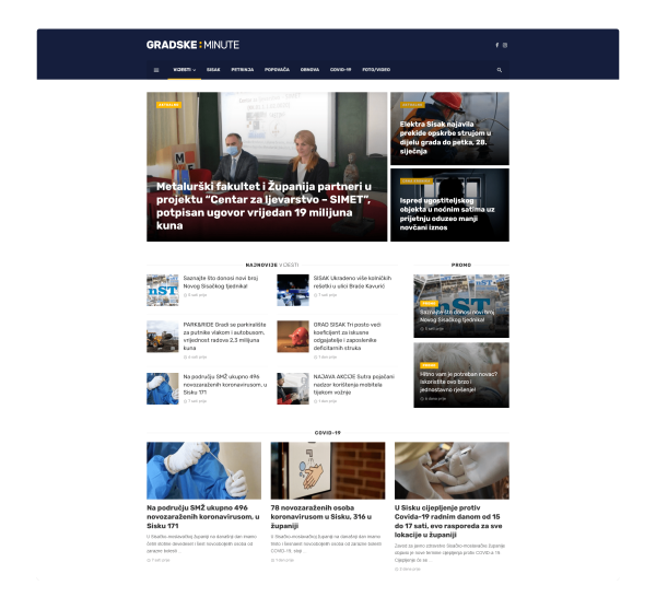 Izrada lokalnog news portala – Gradske minute