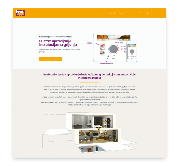 Izrada web stranice za proizvod za pametno grijanje – heatapp!