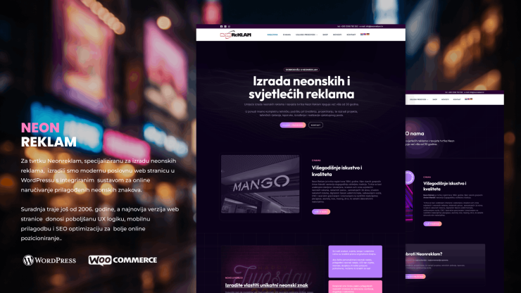 Izrada poslovne web stranice sa sustavom za online naručivanje – Neonreklam