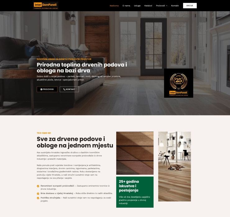 Izrada poslovne web stranice za Interdom Paneli