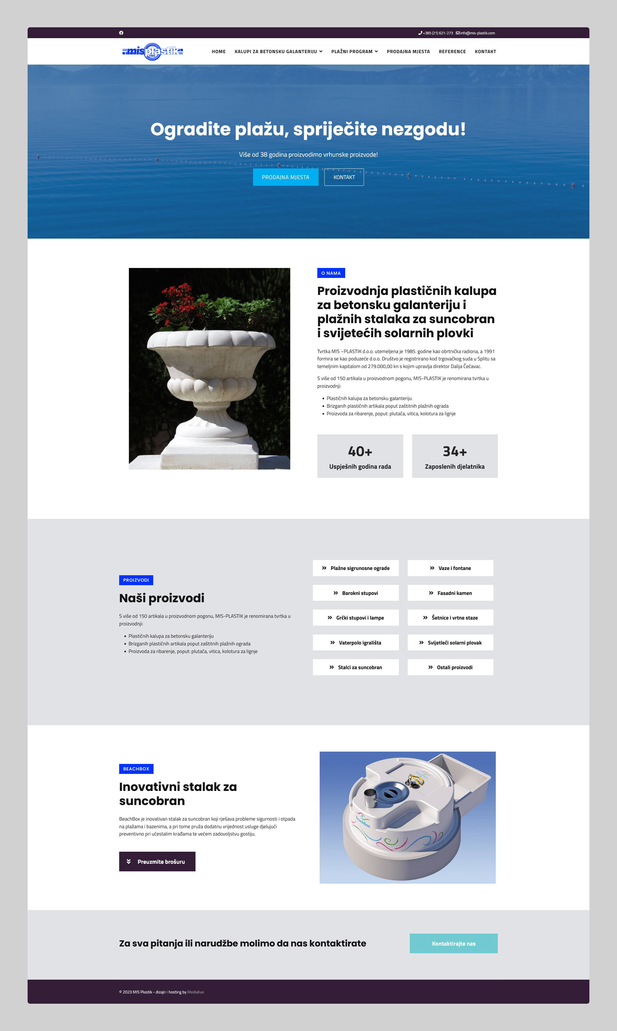 Izrada poslovne web stranice za proizvođača plastičnih proizvoda – MIS Plastik, Split