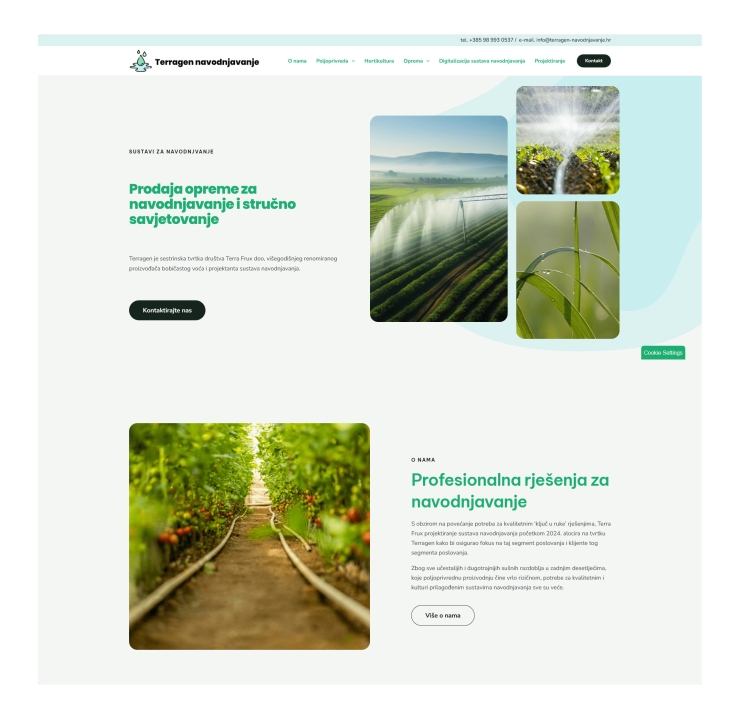 Izrada poslovne web stranice za sustave za navodnjavanje – Terragen