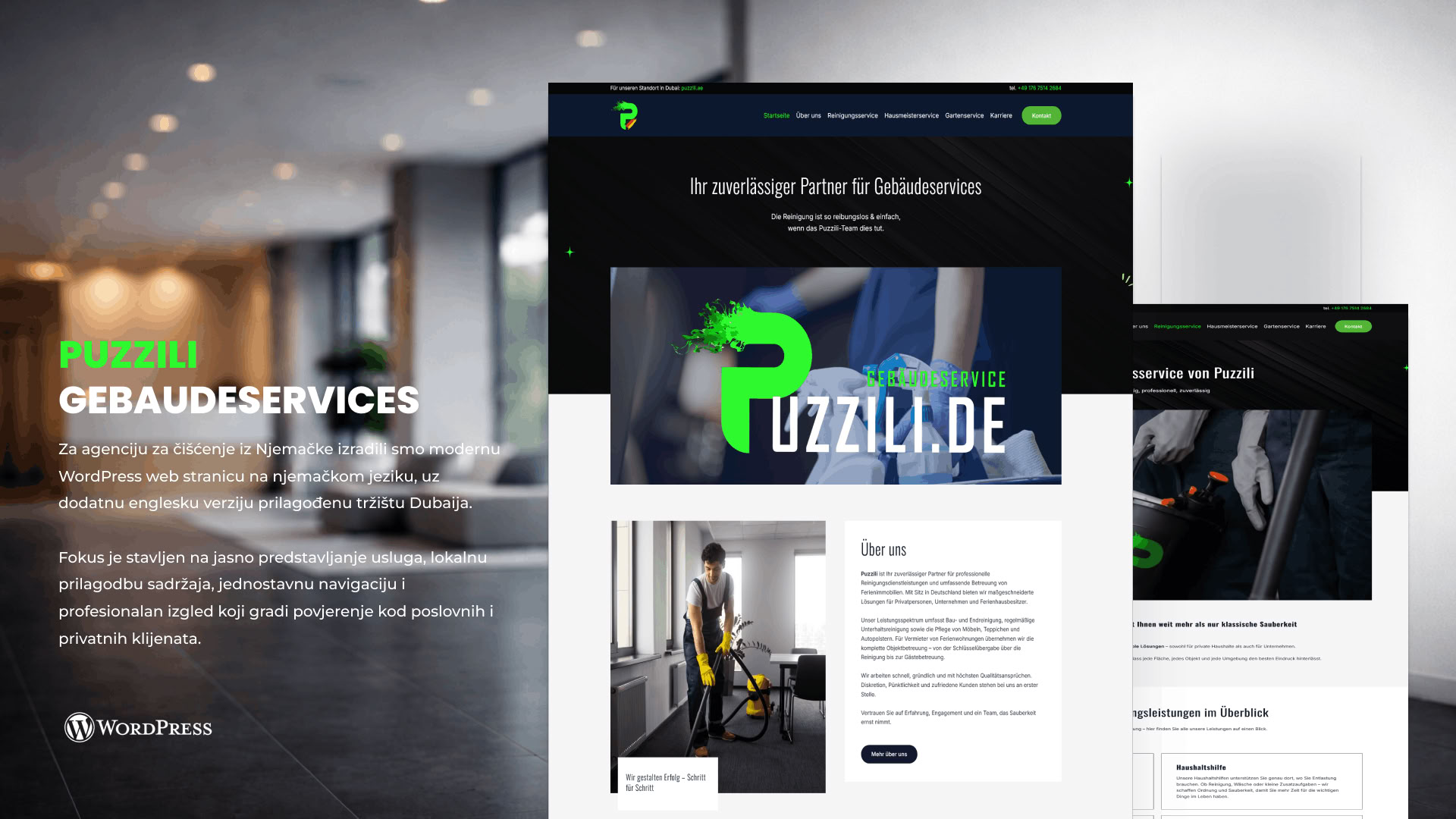 Izrada višejezične WordPress web stranice za agenciju za čišćenje