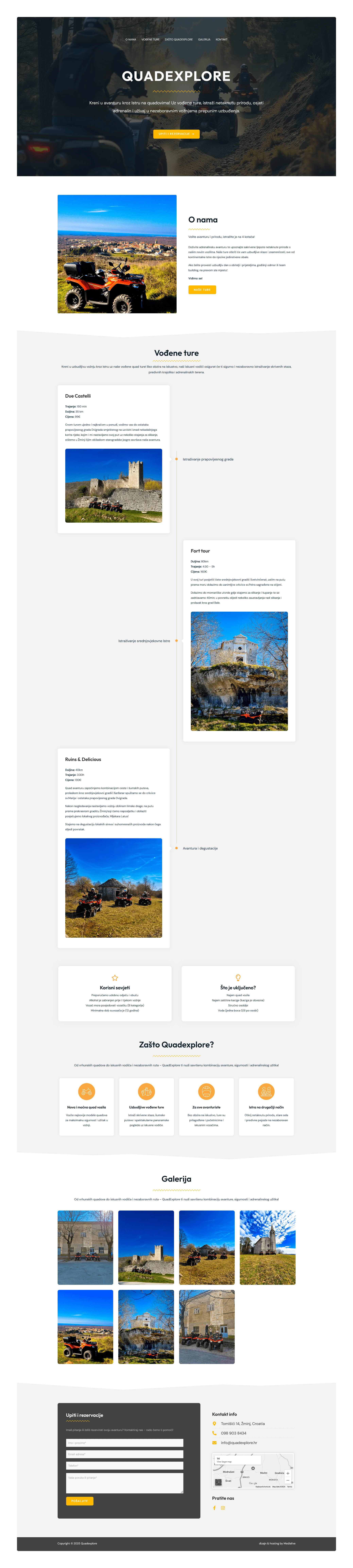 Izrada višejezične WordPress web stranice za turističke quad ture – Quadexplore, Istra