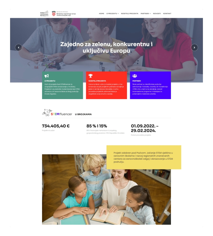 Izrada web stranice za edukativni STEM projekt – Budi STEMfluencer