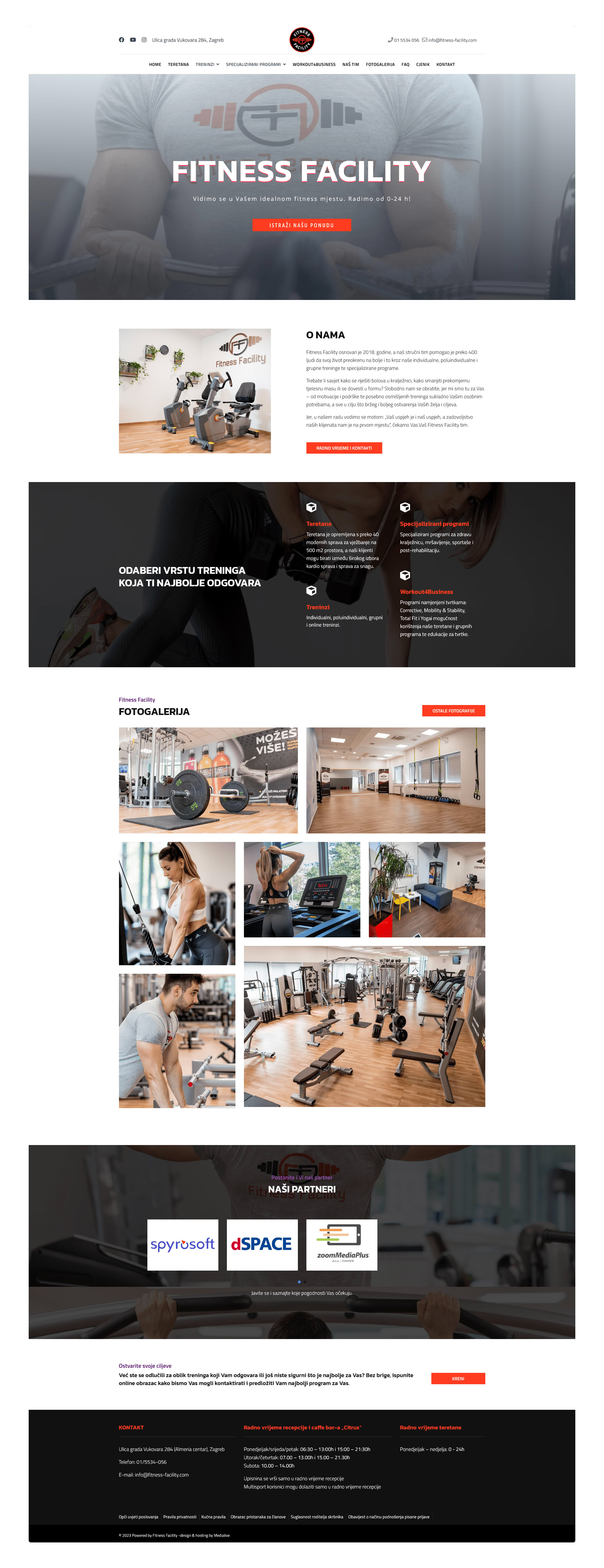 Izrada web stranice za fitness studio – Fitness Facility