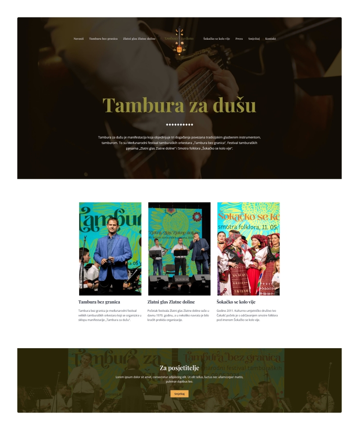 Izrada web stranice za glazbeni festival – Tambura za dušu, Kaptol