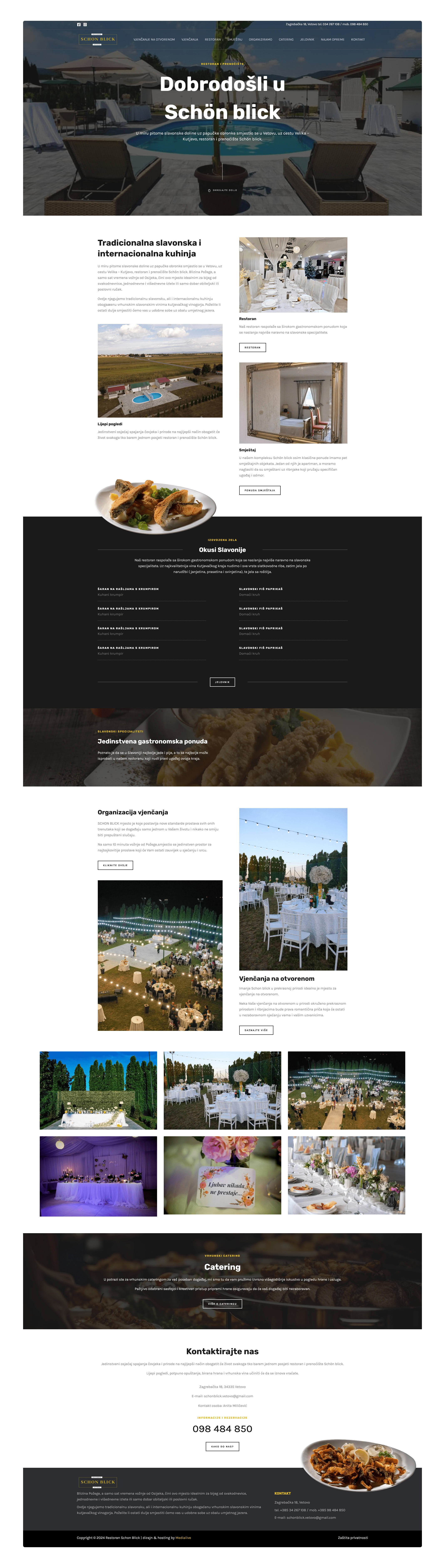 Izrada web stranice za restoran – Schon Blick, Vetovo