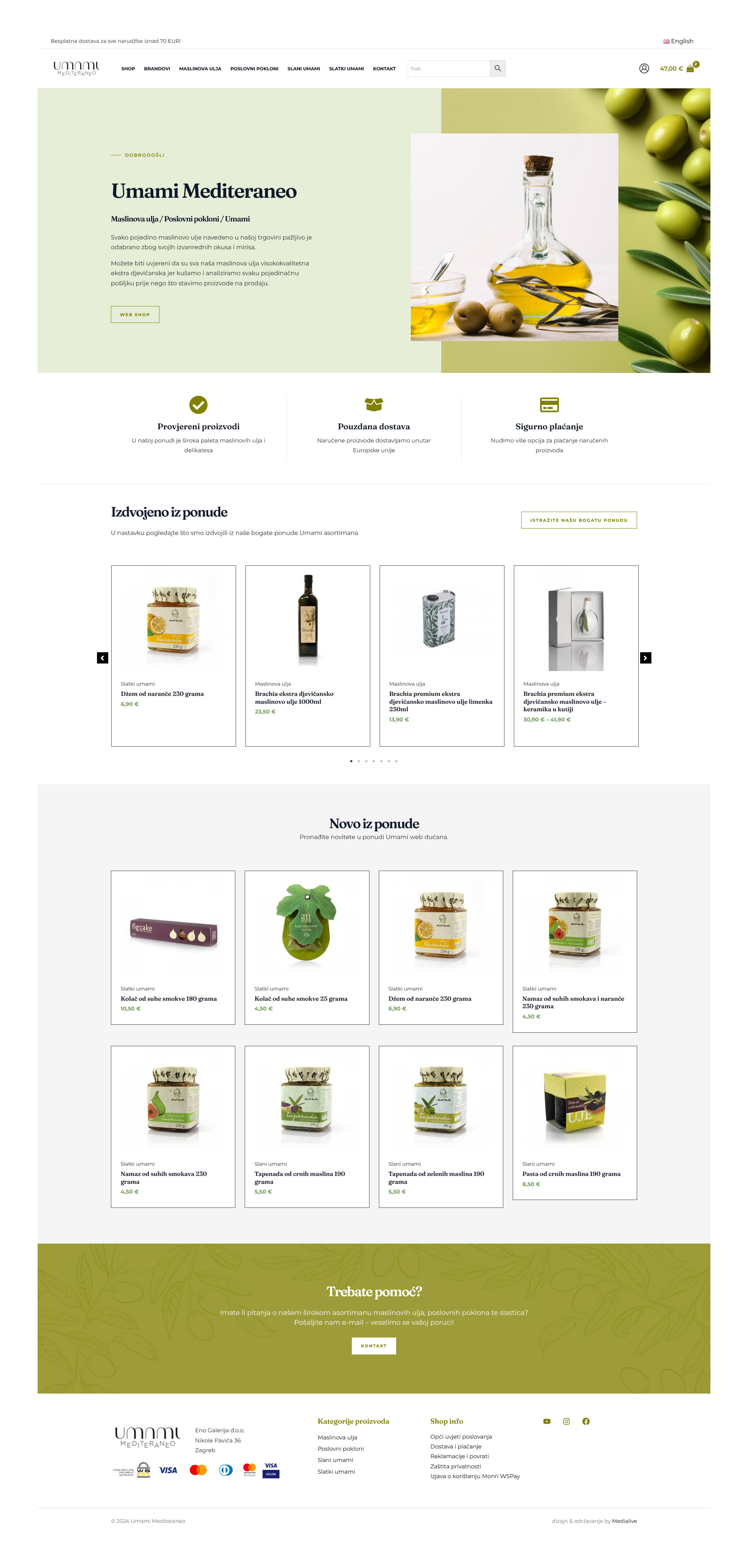 Izrada WooCommerce web shopa za prehrambene proizvode – Umami Mediteraneo