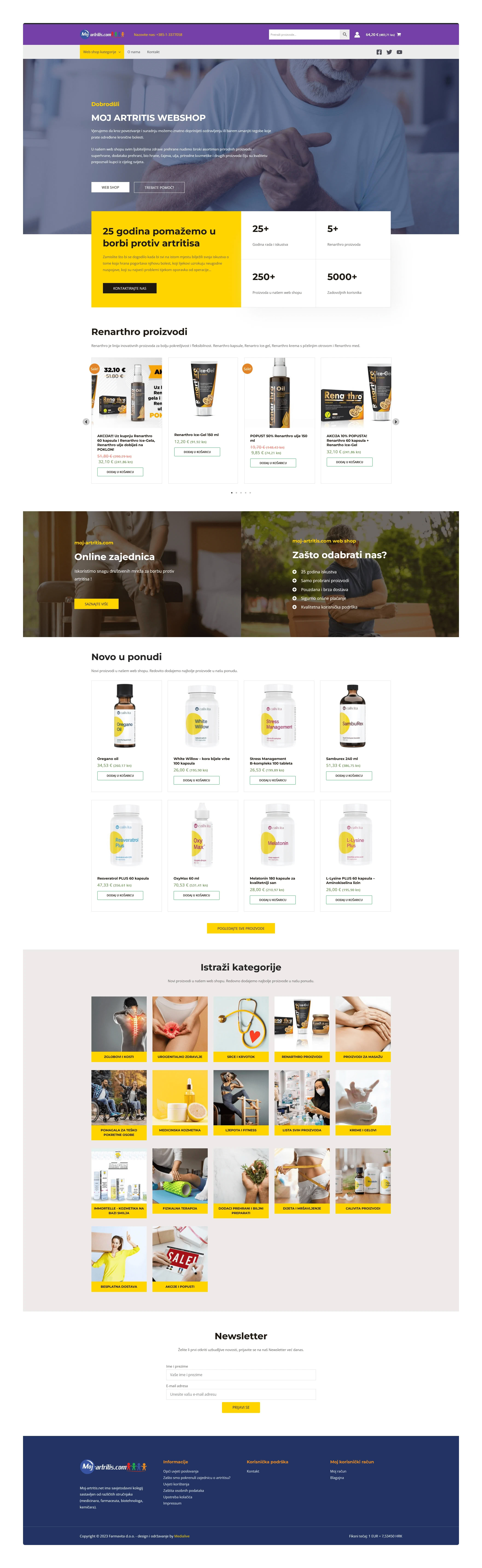 Izrada WooCommerce web shopa za preparate protiv artritisa – Moj Artritis Shop