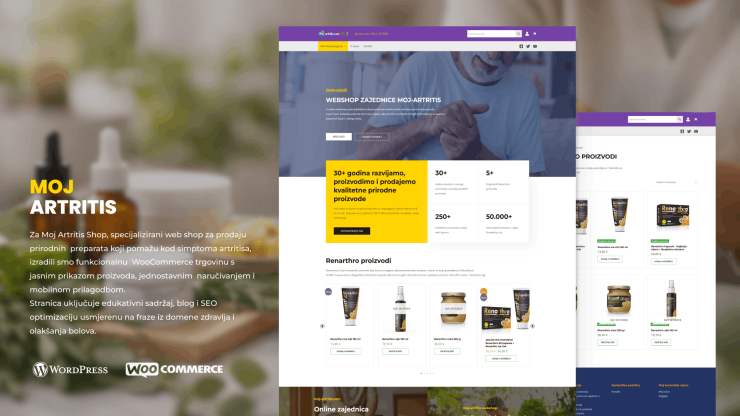 Izrada WooCommerce web shopa za preparate protiv artritisa – Moj Artritis Shop
