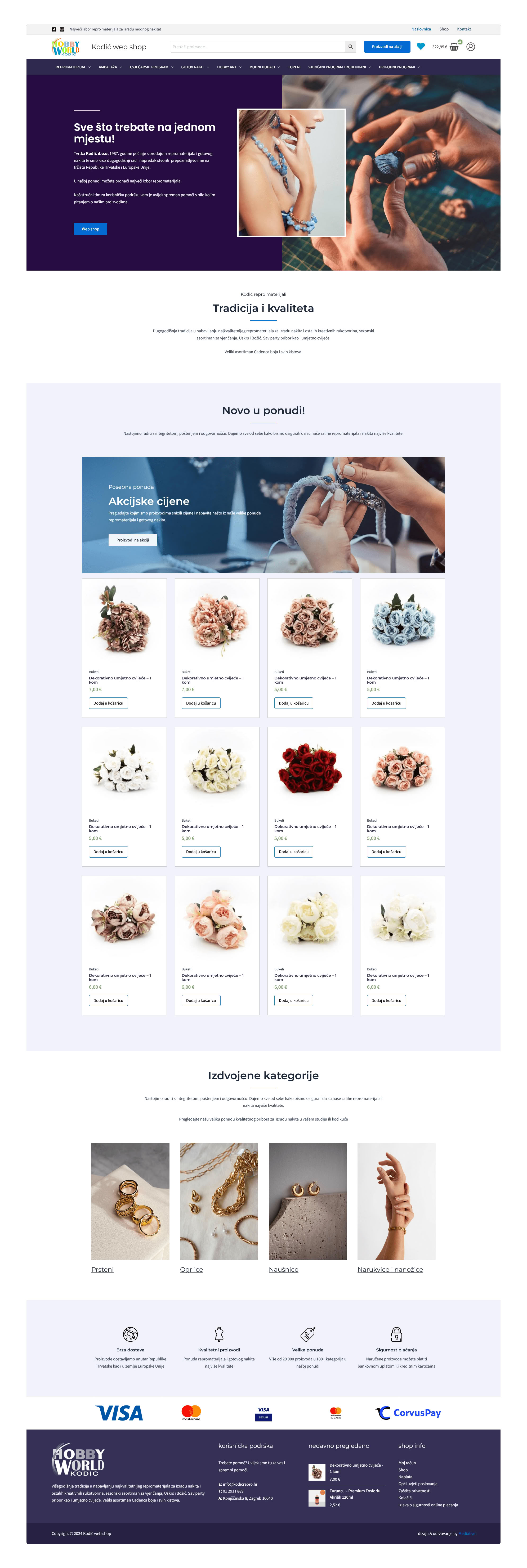 Izrada WooCommerce web shopa za repromaterijal – Kodić Repro Shop