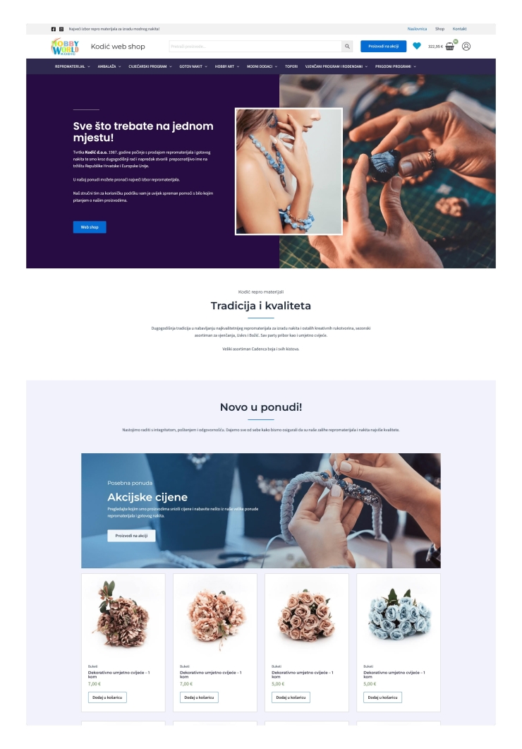 Izrada WooCommerce web shopa za repromaterijal – Kodić Repro Shop