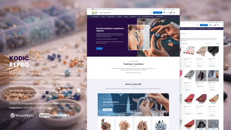 Izrada WooCommerce web shopa za repromaterijal – Kodić Repro Shop