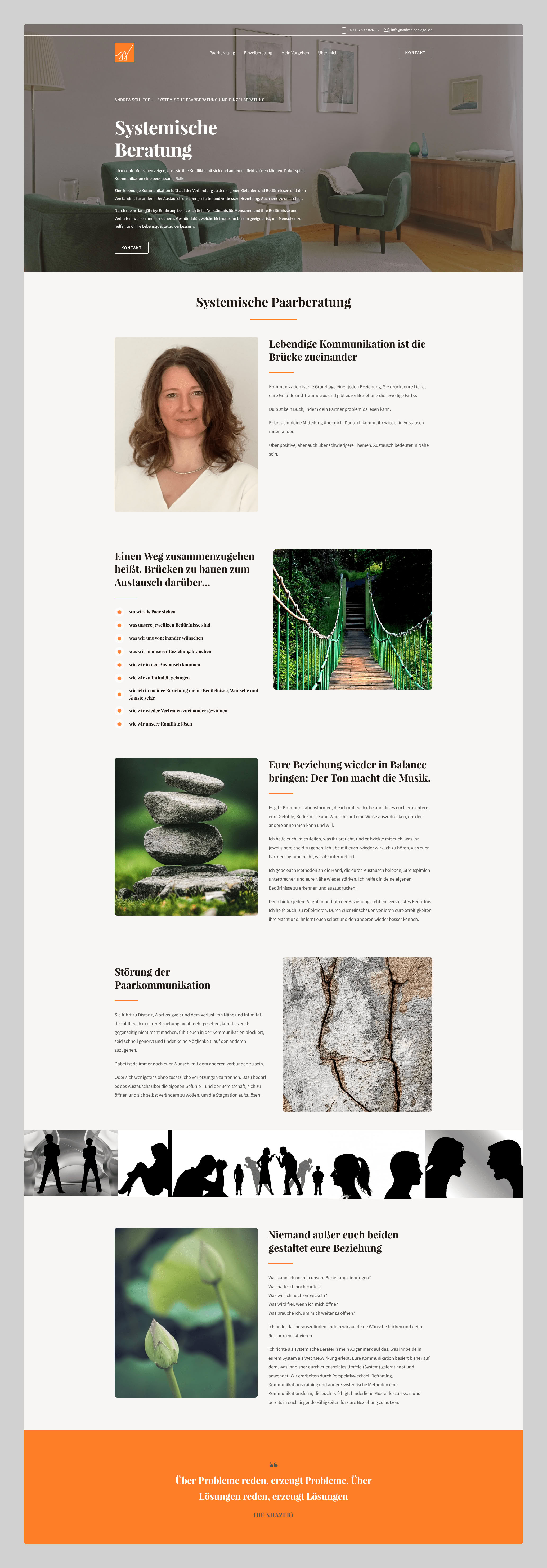 Izrada WordPress OnePage web stranice za konzultanticu – Andrea Schlegel (Njemačka)