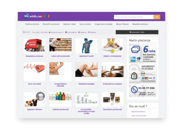 Moj artritis web shop